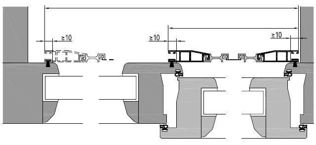 Türstulp (Tür 2-flügelig) Gehflügel Bürste 4 mm V1: für 2-flügelige Stulp-Tür Bürste 8 mm Flügelbreite V1: Z-Schiene Festverglasung/ Panel V2: für 1-flügelige Tür mit feststehendem Teil