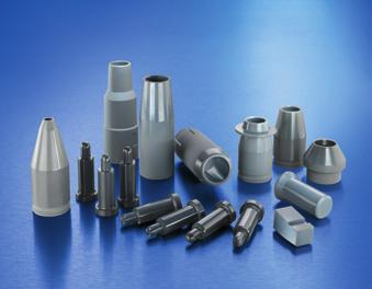 times longer service life compared to steel rollers Welding pins for projection welding: 5 times