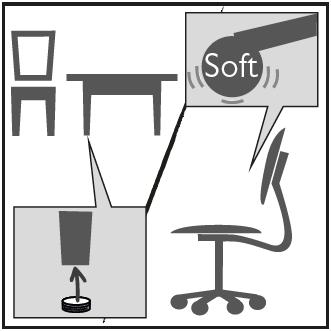 8 von 8 Stand 07 2017 Bei Bürostühlen oder auf Rollen beweglichen Gegenständen achten Sie auf den Einsatz geeigneter weicher Stuhl- bzw.