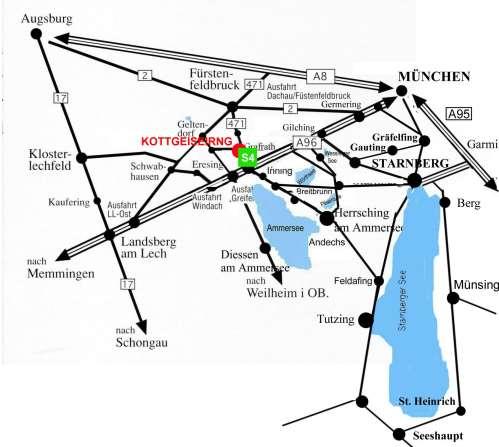 Die verkehrsmäßige Anbindung ist mit den öffentlichen Verkehrsmitteln, der S-Bahn (S4) und der DB-Interregio-Bahnverbindung von Grafrath nach