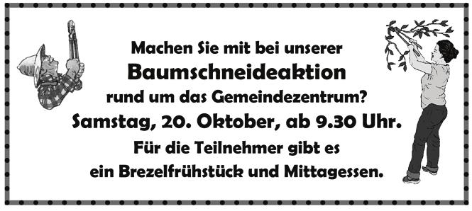 Dietrich-Bonhoeffer-Gemeinde Seite 19 Kinderbibeltage in den Herbstferien Kinder zwischen 5 und 11 Jahren können in den Herbstferien in der Dietrich-Bonhoeffer- Gemeinde unter dem Motto Mut tut gut