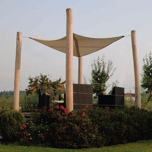 ROBINIENSTÄMME 97 Pavillon mit Sonnensegel ROBINIENSTÄMME & -HÖLZER Nutzen Sie die Dauerhaftigkeit von Robinienholz für