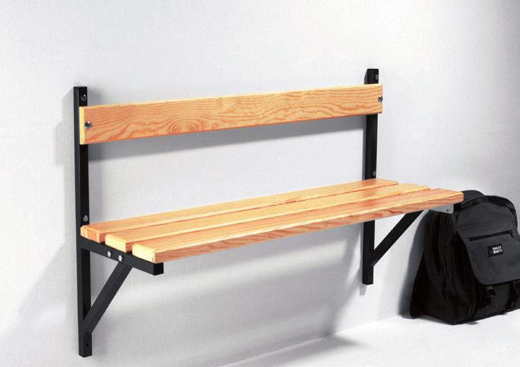 5 Wandbank Bodenfreie Wandmontage System-Wandbank Sitzleisten und Rückenlehne aus: a) Holzleisten (europäisches