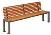 MILU Ausführung: Stahl verzinkt und pulverbeschichtet Flächen aus Robinien-Holz Material: Tragende Füße aus Vierkantrohr 60x60 mm Holz-Flächen aus 30 mm