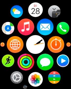 3 Die Apple Watch clever bedienen und individuell einrichten Die Uhr lässt sich mit dem Sperrbildschirm auf dem iphone vergleichen und kann je nach gewählter Ansicht noch weitere Informationen als