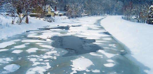 Ein natürlicher Prozess: die Vereisung von Gewässern Sobald Frost einsetzt und der Gefrierpunkt des Wassers erreicht wird, bildet sich Eis auf den Gewässern.
