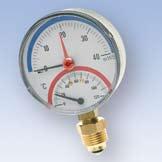 Maschinen-Thermometer Winkelausführung 90, Anzeige 0-160 C, V-Form, NG 150 36 Anschluss G ½, Anzeigegenauigkeit ±2 C.