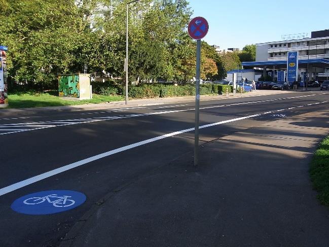 5: Markierung Radfahrstreifen von der Kreuzung bis zur Bushaltestelle Hohenzollernplatz über eine Länge von ca. 55 m Plan-Nr. 2012-018-L6: