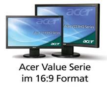 Acer Value Serie im 16:9 Format Acer V203HAb - schwarzmatt ET.DV3HE.A01 Mit energiesparender Hintergrundbeleuchtung 4712842515456 20" Wide, 10.000:1 ACM, 5 ms, TCO 03 Acer V223HQb - schwarzmatt ET.