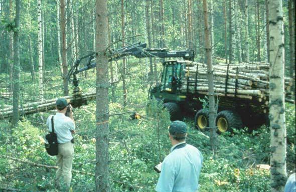 Besonders geeignet ist der Forwarder für Kurzholz, Kranlängen und Stammholzfixlängen bis etwa 7 m Länge.
