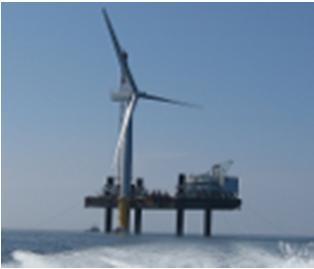 offshore wind power plant with MW turbines