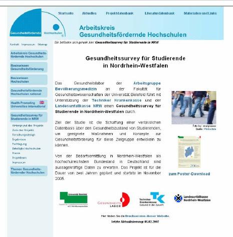 Internetpräsenz des AGH Studiensurvey Universität Bielefeld 17.06.