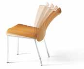 Die Rückenlehne ist in 2 Höhen erhältlich. 2010 LINUS A chair with a frame made of steel in polished chrome or matt chrome colour.