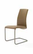 This cantilever chair with leather covering is available with a polished chrome, matt chrome coloured, dark bronze or