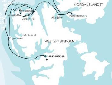 Verlauf Verpflegung: F = Frühstück, L = Lunchpaket, M = Mittagessen, A = Abendessen REISEVERLAUF Auf der Route dieser Segelreise wird der nördliche Teil der Hauptinsel Spitzbergens bereist.