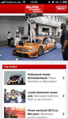 Mit den Motorsport Apps von auto motor und sport Motorsport Aktuell erhalten die User