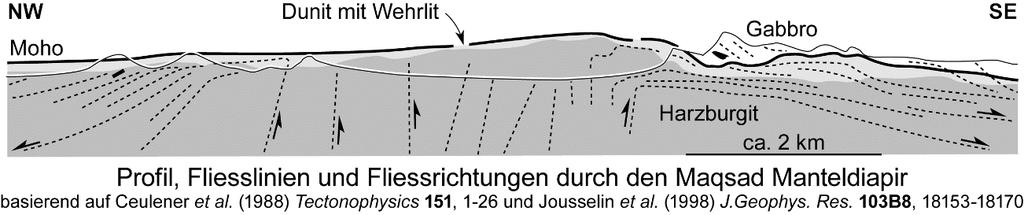226 (1-4 km mächtig) ist gekennzeichnet durch eine rhythmische Schichtung im Massstab von 0.5cm bis 2m. Die Schichten sind parallel zum flachen, unteren Kontakt mit ultrabasischen Mantelgesteinen.