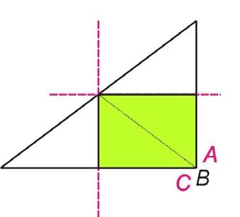 5) Ein Stück Papier hat wie abgebildet die Form eines rechtwinkeligen Dreiecks mit den Seitenlängen, 4 und 5.