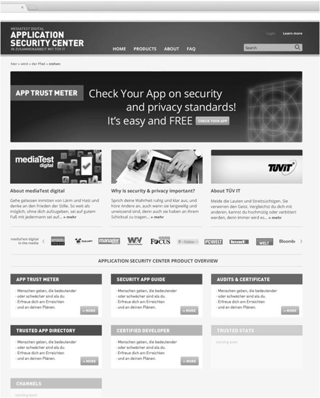 Lösungswege mit einem MDM Application Security Center Application Security Center Lösungen für Entwickler Lösungen für Unternehmen Trusted App