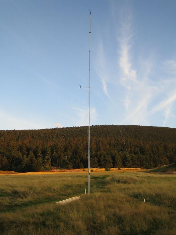Windmessungen für Kleinwindanlagen Mast 15 m Windrichtung Windgeschwindigkeit auf 10m und 15m Windenergie