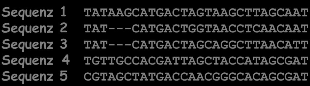 0,000 Charaktere Sequenz 1 TTGCTGCTGTGCTTGCT Sequenz 2 TT---CTGCTGGTCCTCCT