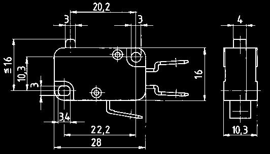 abgedichtet Schaltbetätigungskraft max. 0,50 N 5 Amp.