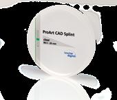 eine CAD/CAM-gefertigte Prothesenbasis Bestandteil des Digital Denture- Produktsystems Verfügbare Dicke: 10 mm ProArt CAD Transfer Disc made from POM (polyoxymethylene) Suitable for the production of