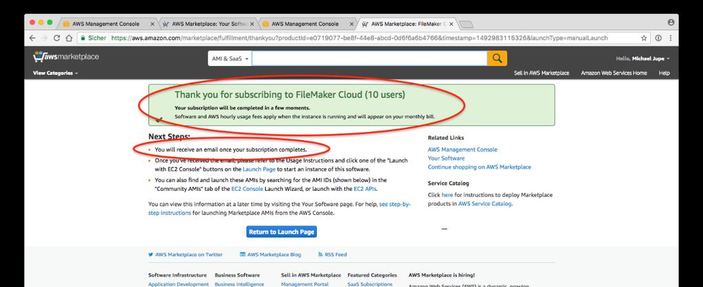 FileMaker-Cloud erwerben für Probeversion [3] 14 Nach