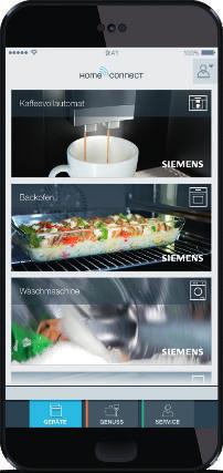 Eine App für alles. Die Home Connect App: Eine einzige intuitive Schnittstelle, um all Ihre Siemens Hausgeräte zu bedienen von wo Sie wollen, wann sie wollen.