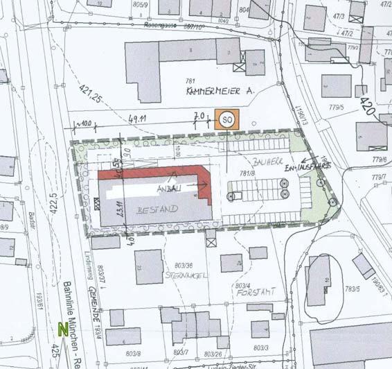 Grundstücksverwaltung GmbH & Co. KG, Ergoldsbach den bestehenden Lebensmittelmarkt in der Landshuter Straße 8 erweitern und umbauen möchte.
