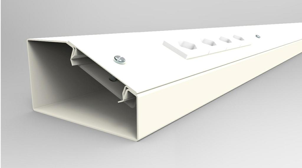Sockelkanal Typ SSD Aufbau: Die Kanalschale sowie der Deckel sind aus Stahlblech 1.
