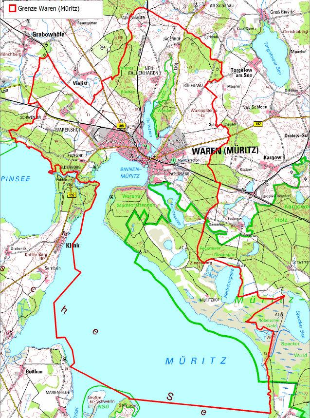 1 Die Stadt Waren (Müritz) Die Stadt Waren (Müritz) befindet sich im Landkreis Mecklenburgische Seenplatte 1 und ist Sitz des Amtes Seenlandschaft Waren, welches aus 16 Gemeinden besteht.