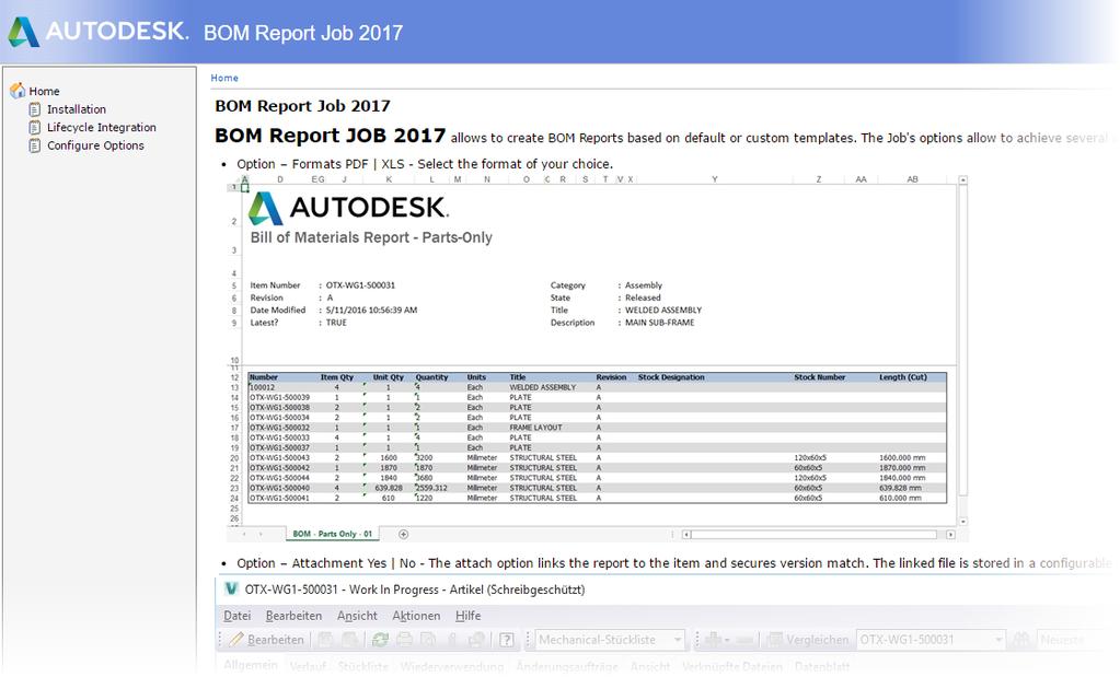 BOM Report Bezug und Installation Download Autodesk Knowledge Network