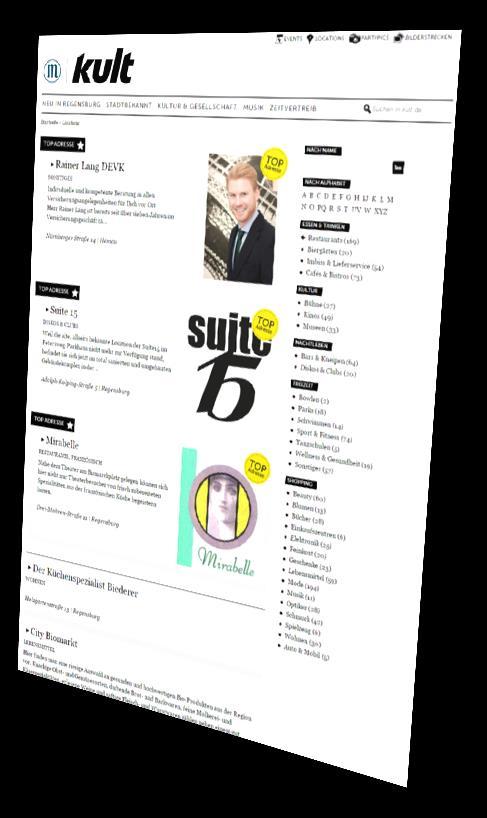 de und in der kult App Leistungen: Eigene Microsite auf kult.