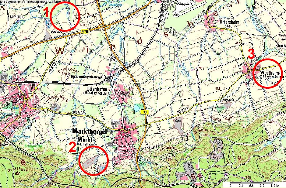 . Exkursionspunkt : Aufschlussarbeiten für einen neuen Gipstagebau bei Burgbernheim - Flächiger Aufschluss verschiedener Keupergesteine und böden - Bodengenese im Keuper - Probleme der