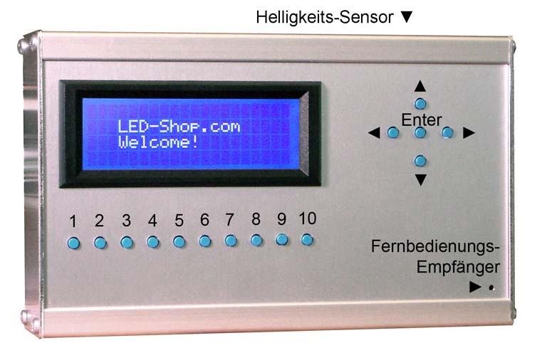 1 LED-Shop-System Systemsteuerung Bedienungsanleitung Allgemeines: Mit dem System können Sie bis zu 69 Lampen oder Farbwechsel-Module ansteuern.