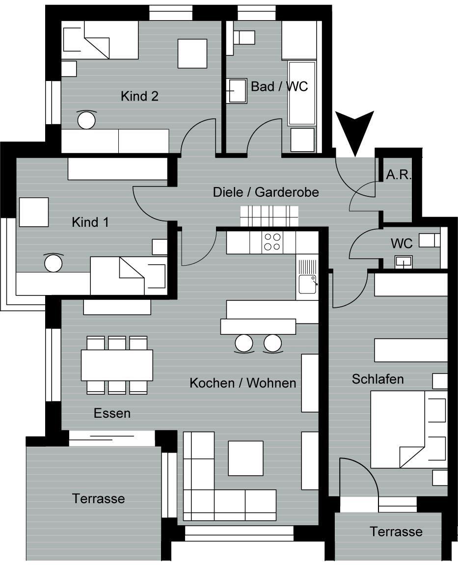 Wohnung 1 4 Zimmer 109,87 m² Haus A EG 287.
