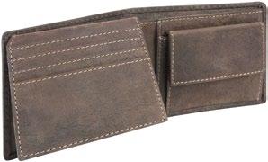 wallet / kleine Hochformatbörse - 4 card slots, 2 document pockets, coin pocket, 2 bill compartments, mesh