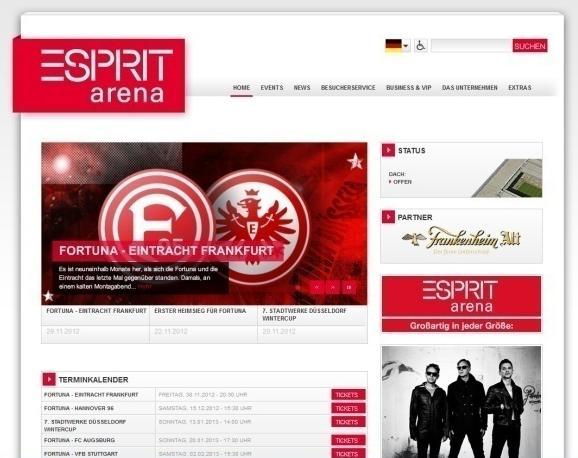 In der ESPRIT arena. Internetpräsenz: Durchschnittlich ca. 100.000 Besucher pro Monat auf www.espritarena.de. Durchschnittlich 1.