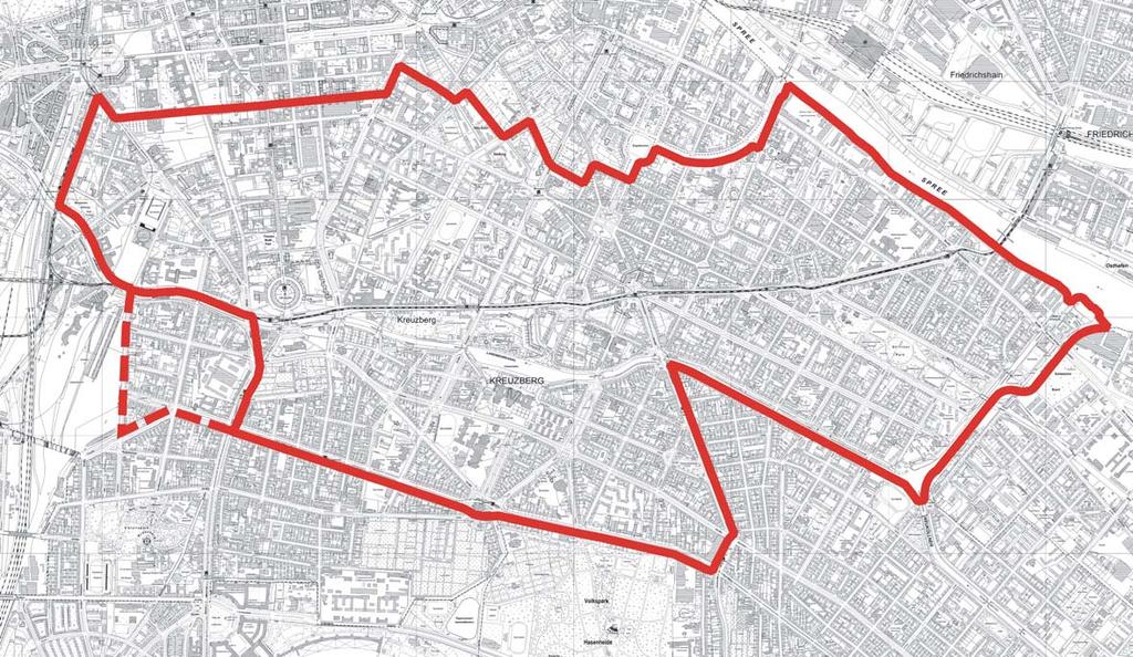 Abb. 12: Vorschlag zur räumlichen Abgrenzung des Aktionsraums Kreuzberg - Nordost 4.