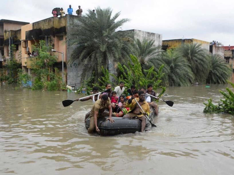 Überschwemmungsgebiete Madras, Süd-Indien 2015 Foto: Brot für die Welt + 1m Meeresspiegel: Nildelta Ägyptens 1/5