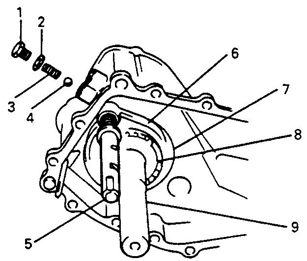 Da das Abtriebsrad für Low und der Reduktionssynchronkörper mit der Abtriebswelle verbunden sind, kommen jene Teile ebenfalls heraus.