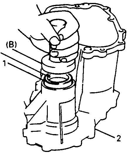 Öldichtung. Mittelgehäuse A ) Mit dem und einem Hammer die Öldichtung in das Mittelgehäuse eintreiben, bis sie mit der Gehäuseoberfläche fluchtet.
