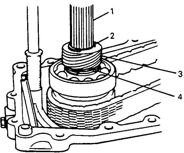 VERTEILERGETRIEBE 7D-5 6) Nadellager und Buchse auf das Antriebskettenrad montieren. Außerdem die Stahlkugel einsetzen; darauf achten, daß sie nicht verlorengeht.