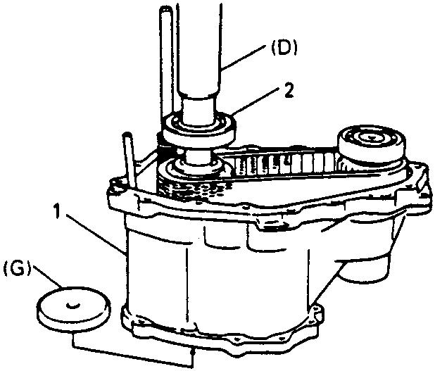 Die Punktmarkierung auf dem Buchsenflansch bezeichnet auch die Position, wo die Stahlkugel anliegt.. Stahlkugel. Antriebskettenrad 3. Nadellager 4.