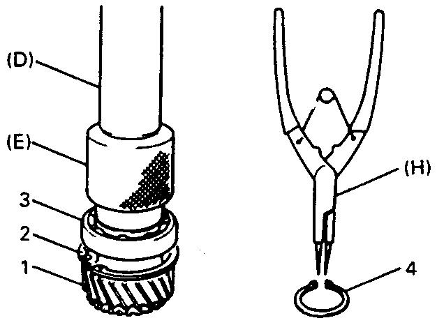 Falls der O-Ring entfernt worden ist, einen neuen O-Ring auf die Vorgelegewelle setzen und mit Schmierfett versehen.