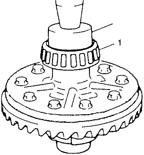 Kegelrad 4 5) Das rechte Differentialgehäuse montieren und dann die Schrauben auf das vorgeschriebene Anzugsmoment anziehen.
