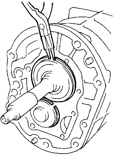 Zum Abnehmen das vordere Getriebegehäuse wie dargestellt kippen. ) Das Zwischengehäuse in einen Schraubstock einspannen.