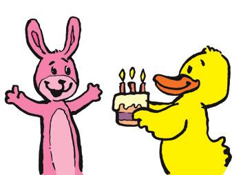 Spielen Sie ein kleines Musical mit den Fingerpuppen: Hase, Ente, Maus und Frosch treten nacheinander auf. Fiderallala, fiderallala Ein Hase wollt Geburtstag feiern, gern bei sich zu Hause.