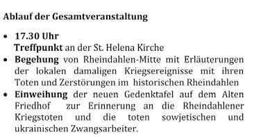 RHEINDaHLEN im Zweiten Weltkrieg Kriegsende und Zerstörungen vor 70 Jahren Herzliche Einladung Fashion Butlers Der